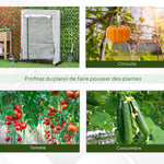 Serre de jardin, serre de balcon, bâche renforcée PE, châssis en acier, porte zippée enroulable, 100 x 50 x 150 cm blanc