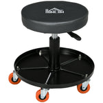 Tabouret de mécanicien siège pivotant hauteur réglable plateau de 100 kg pour le garage et la réparation automobile noir