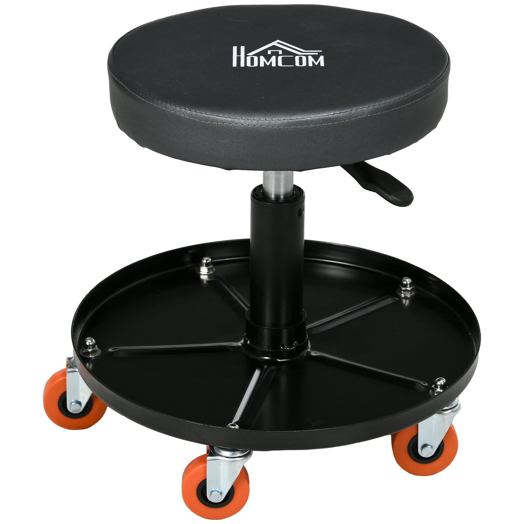 Tabouret de mécanicien siège pivotant hauteur réglable plateau de 100 kg pour le garage et la réparation automobile noir