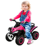 Porteur Enfants SANS Moteur Quad 18-36 Mois dim. 67L x 38l x 44H cm Effets Lumineux et sonores Rose Noir PAS ÉLECTRIQUE