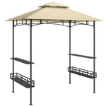 Tonnelle de barbecue auvent de réception pour jardin crochet au plafond étagères et paniers 240 x 150 x 257 cm beige