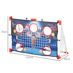 Cage de handball enfant exterieur but 5 zones cibles ballon de handball gonflable pompe 116 x 48 x 76 cm blanc