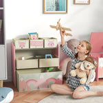 Meuble de rangement enfant avec 6 boîtes amovibles en tissu non tissé Organisateur de jouets, étagère 63L x 30l x 66H cm