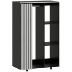Armoire penderie vêtement dressing mobile 4 roulettes tringle à vêtements et étagères ouvertes 80 x 40 x 128 cm noir
