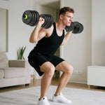 Kit haltères musculation haltères réglables 30 kg 3 en 1, ensemble de poids réglable avec barre d'extension noir