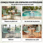 Lot de 2 Chaises de Jardin Empilables en Métal pour Terrasse, Balcon, Jardin, Vert