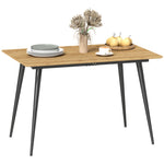 Table à manger pliante table extensible 120-160 cm jusqu'à 6 à 8 personnes avec pieds en acier, naturel