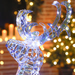 Renne et traîneau lumineux de Noël avec 170 LED blanc chaud, décoration de Noël pour intérieur et extérieur, 60x29x115cm