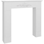 Manteau de cheminée encadrement cadre décoratif pour cheminée électrique 101 x 19 x 100 cm bois blanc