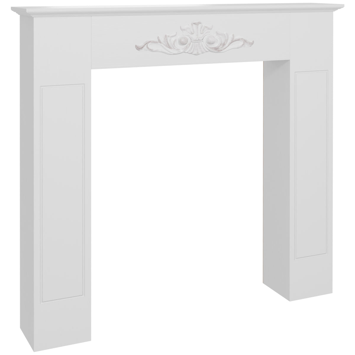 Manteau de cheminée encadrement cadre décoratif pour cheminée électrique 101 x 19 x 100 cm bois blanc