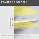 Support d'imprimante organiseur bureau caisson placard porte 3 niches + grand plateau panneaux particules blanc