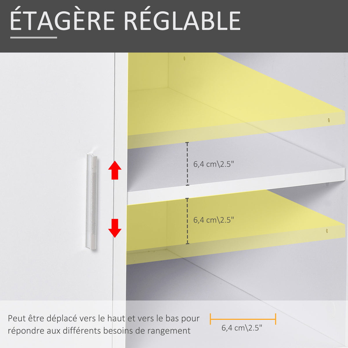 Support d'imprimante organiseur bureau caisson placard porte 3 niches + grand plateau panneaux particules blanc