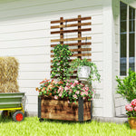 Jardinière avec treillis bac à fleurs avec film géotextile et roulettes 65 x 31 x 147 cm bois sapin pré-huilé-9