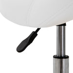 Tabouret à roulettes, tabouret de massage avec hauteur réglable 49-61 cm et selle ergonomique, chaise de travail à roulettes pivotant 360°, pour salon de massage tatouage clinique spa, blanc