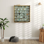 Vitrine pour collection vitrine murale 80 x 9,5 x 83 cm 6 étagères réglables en hauteur 2 portes coulissantes en verre
