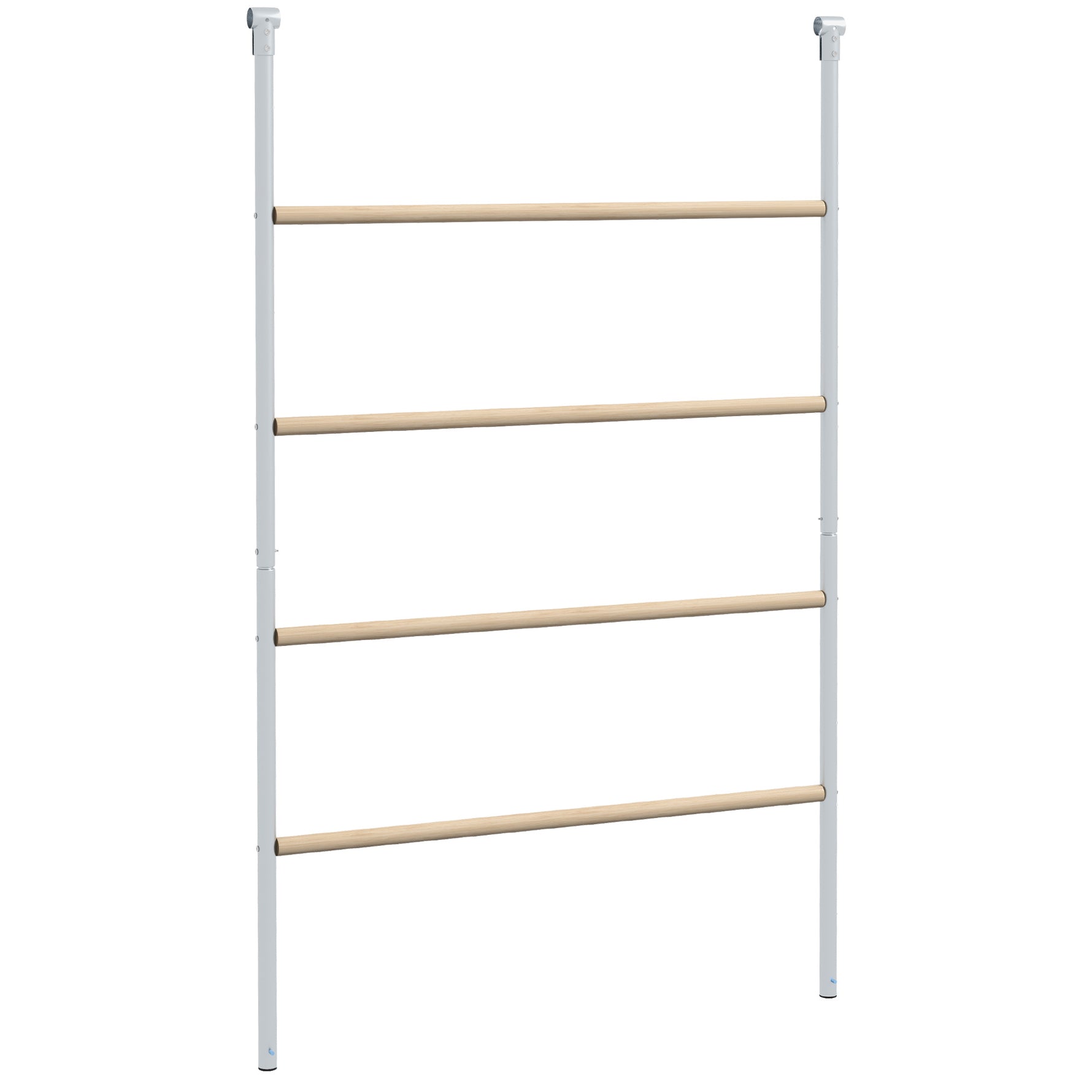 Grand perchoir échelle pour poules 4 niveaux avec barreaux en bois et structure métal 140 x 86 x 2,5 cm argent naturel