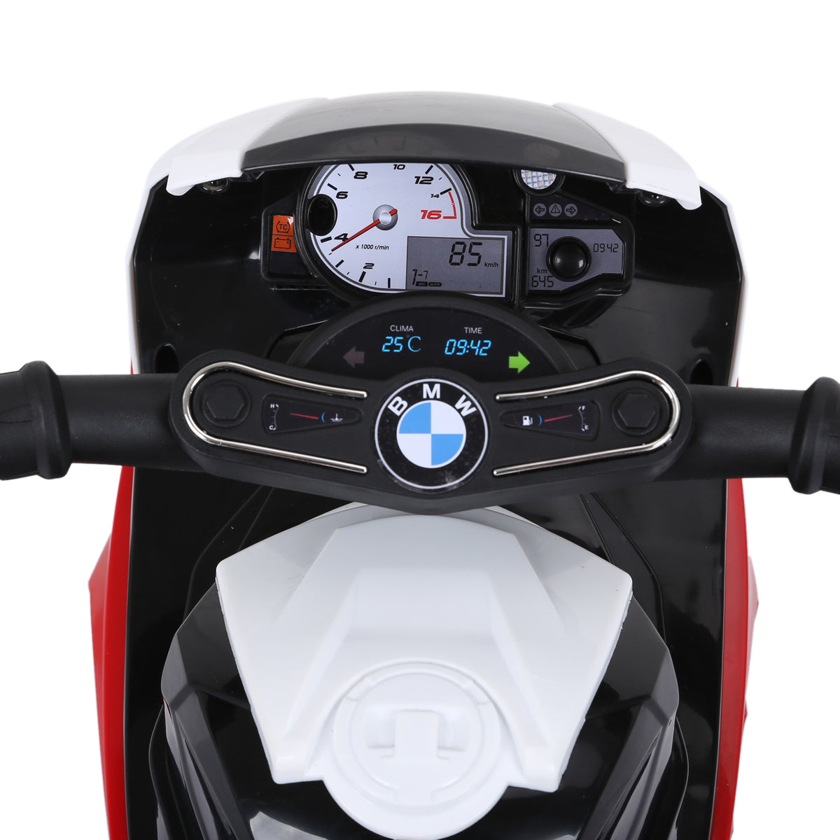 Moto électrique enfants, 3 roues sous licence BMW S1000 RR, 6V et 2,5 Km/h, voiture électrique enfants avec effets lumineux et sonores, moto enfant, charge max. 20 kg, rouge