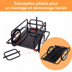 Fahrradanhänger, Transportanhänger für Fahrräder, 70 l, 155 L × 71,5 B × 77 H cm, Klappdeichsel mit universeller Befestigung, Stahl, maximale Traglast 40 kg, schwarz