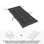 Lot de 4 coussins pour chaises de terrasse, résistants à l'eau, antidérapants, avec liens, 112x53cm, Gris Foncé