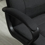 Fauteuil de bureau à roulettes chaise manager ergonomique pivotante hauteur réglable lin noir