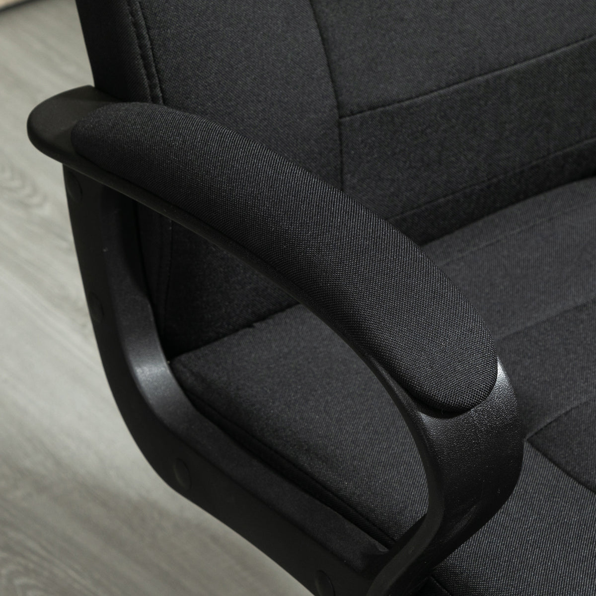 Fauteuil de bureau à roulettes chaise manager ergonomique pivotante hauteur réglable lin noir