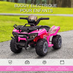 Quad buggy voiture électrique enfant quad électrique 18-36 mois 6 V 2 Km/h max. rose