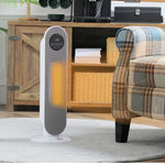 Bijverwarming Ventilatorkachel Oscillerende keramische kachel 15-40°C met afstandsbediening 1300/2000W, 21 x 21 x 63,5 cm