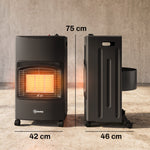 Calefactor a gas Estufa de gas 4200W infrarroja plegable 3 potencias Sistema ODS antivuelco Funda 46x42x75cm Negro