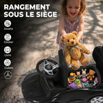 Cavalcabile per bambini 3 in 1 Mercedes-Benz con licenza, protezione, vano portaoggetti, clacson, 83x40x90 cm, nero