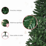 Sapin de Noël Artificiel 150H cm 454 Branches épines Imitation Nordmann Grand réalisme Vert