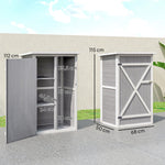 Armoire abri de Jardin Remise pour Outils Bois de Sapin pré-huilé Toit bitumé incliné - Grande Porte verrouillable loquet - 2 étagères - dim. 75L x 56l x 115H cm