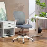 Chaise bureau ergonomique avec repose-pieds ajustable et accoudoirs relevables, hauteur réglable, 59x62x99-119cm, gris