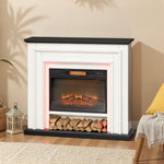 Cheminée électrique 1800W, fausse cheminée décorative lumières LED RGB, effet flamme, manteau, 105 x 27 x 97 cm, noir