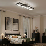 Plafonnier LED rectangle 43W, luminaire plafonnier 3000-6000K, 4600LM, télécommande, 70 x 30 cm, noir