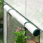 Serre de jardin avec 2 espaces et 2 portes enroulables - 0,8 m² Serre à tomates dim. 1L x 0,8l x 1,5H m, Acier et PE