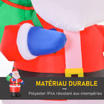 Père Noël Gonflable LED 2,4H m avec hotte Polyester imperméable Rouge