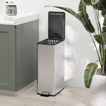 Poubelle de cuisine 20L, en acier inoxydable avec couvercle à fermeture douce, compacte avec seau intérieur amovible