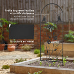 Set di 2 tralicci da giardino, supporto per piante rampicanti in metallo - 38 x 98 cm nero