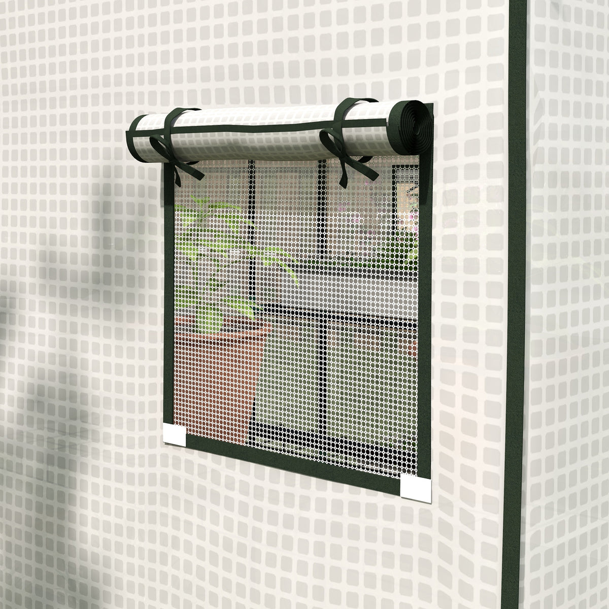 Bâche de remplacement pour serre de jardin 140 x 143 x 190 cm avec fenêtre et porte à fermeture éclair anti-UV