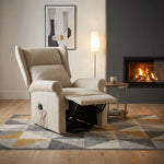 Fauteuil releveur inclinable avec Repose-Pied Fauteuil de Relaxation électrique Ajustable Lin Crème