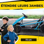 Kart Électrique pour Enfants 24 V, Go Kart avec Mode Drift, 2 Moteurs, Démarrage Progressif, 2 Vitesses 6-13 km/h, Bleu