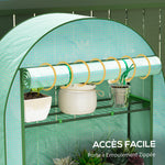 Serre de jardin serre de balcon avec étagères à 4 niveaux, bâche en PE pour légumes, plantes,105 x 45 x 160 cm, vert