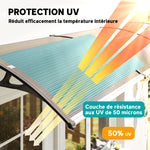 Auvent de porte toit marquise en polycarbonate auvent de porte d'entrée bord en aluminium contre la pluie et UV