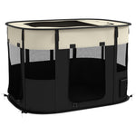 Parc enclos pliable pour chien chat petits animaux en tissu Oxford avec rangement 94 x 74 x 60 cm blanc crème et noir