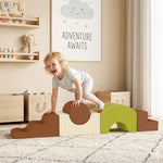 Parcours motricité bébé 5PCS, module en mousse souple avec housse en velours côtelé, multicolore