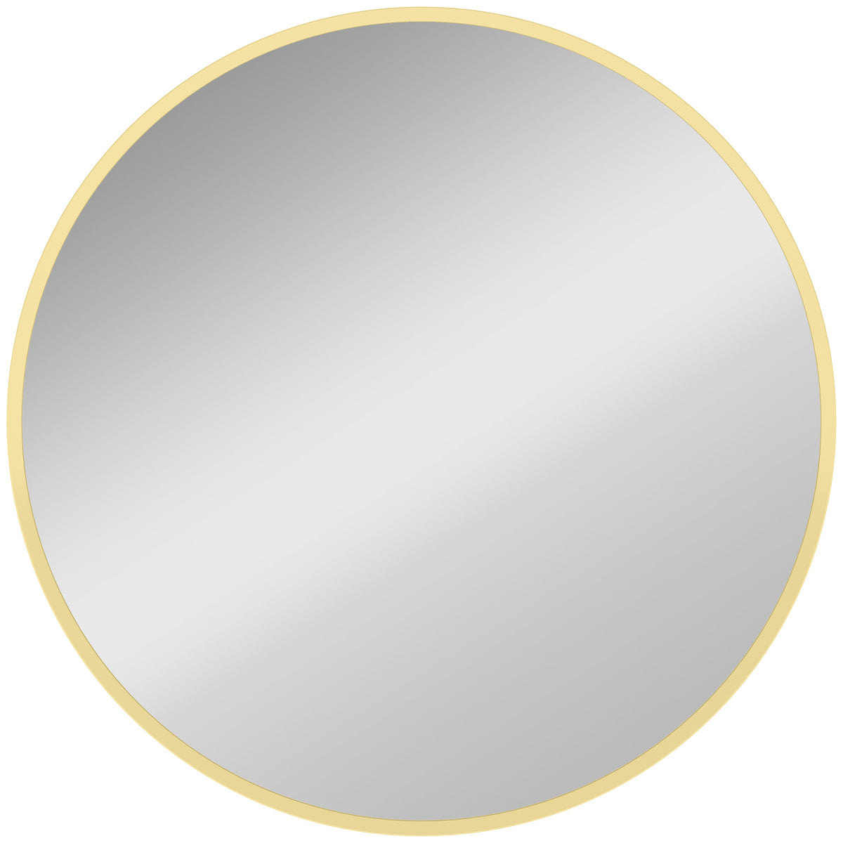 Miroir mural rond Ø 61 cm, cadre en alliage d'aluminium, pour salle de bain, chambre, salon, couloir, doré