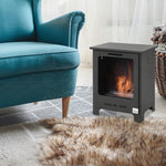 Cheminée bioéthanol sur Pieds brûleur 0,9 L, 3h de durée de combustion Style néo-rétro poêle dim. 40L x 30l x 50H cm Couverture 20-25 m² Noir