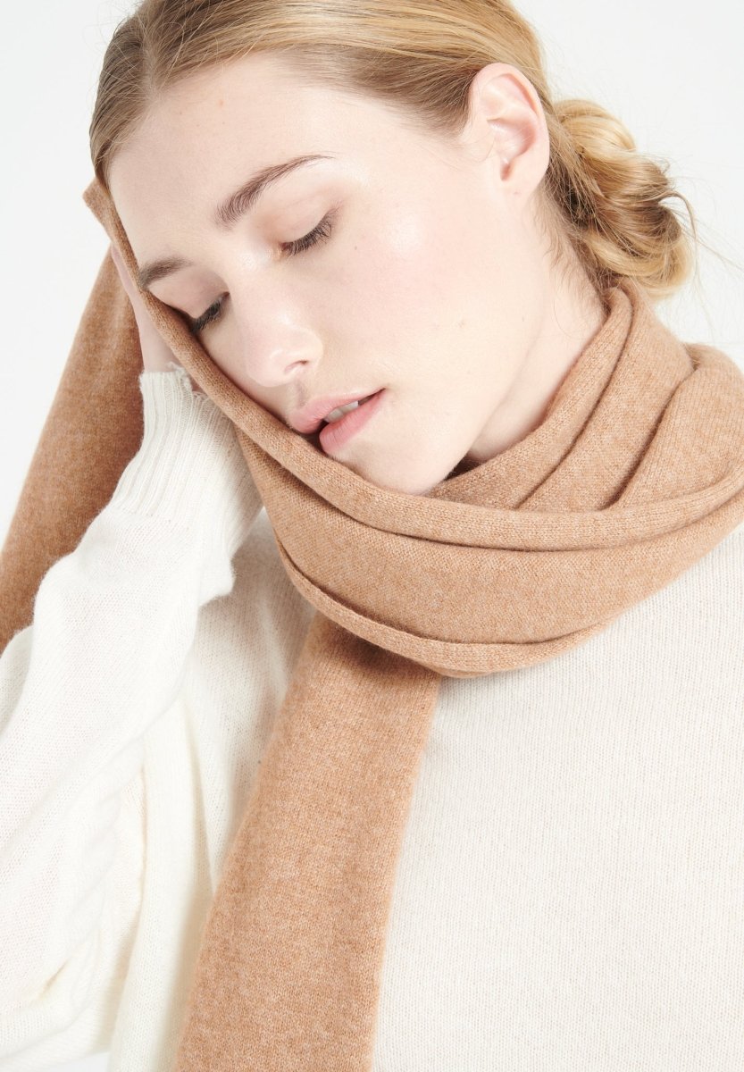 Écharpe unisex en cachemire camel - UNI 1-4