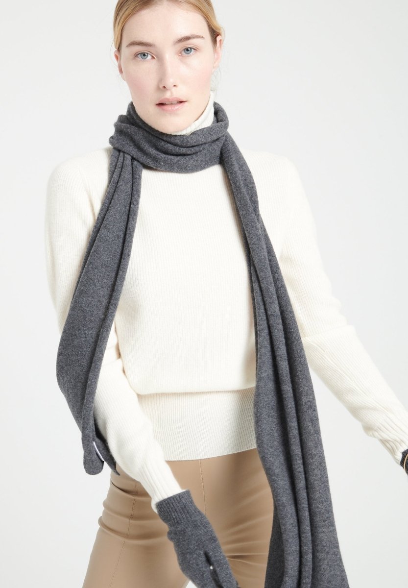 Écharpe unisex en cachemire gris anthracite - UNI 1