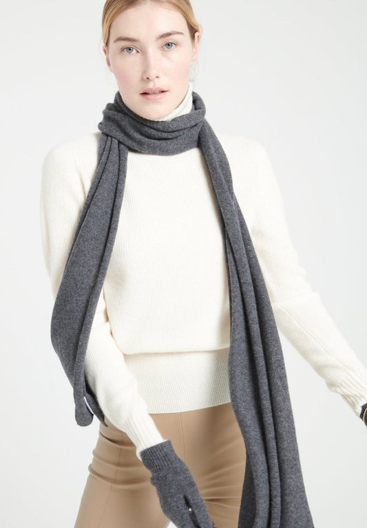 Écharpe unisex en cachemire gris anthracite - UNI 1
